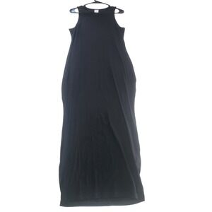 Black Ribbed Knit Sleeveless Maxi Dress Tank Dress Women's XL